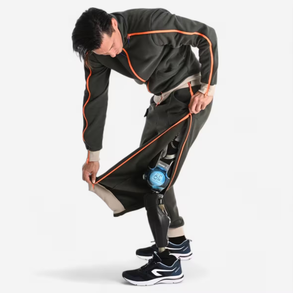 Pantalón jogger Hombre con cremallera fácil de poner verde oliva