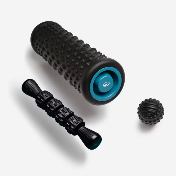 Kit de masaje: foam roller, pelota y bastón de masaje