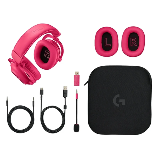 Audífono inalámbrico Logitech PRO X 2 Lightspeed, Color Magenta - Imagen 2
