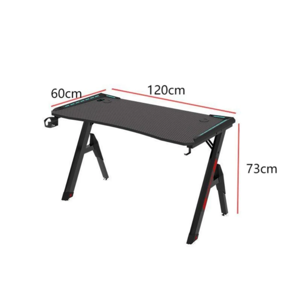 Escritorio Gamer Con Luces 120x60x73cm Negro - Imagen 2